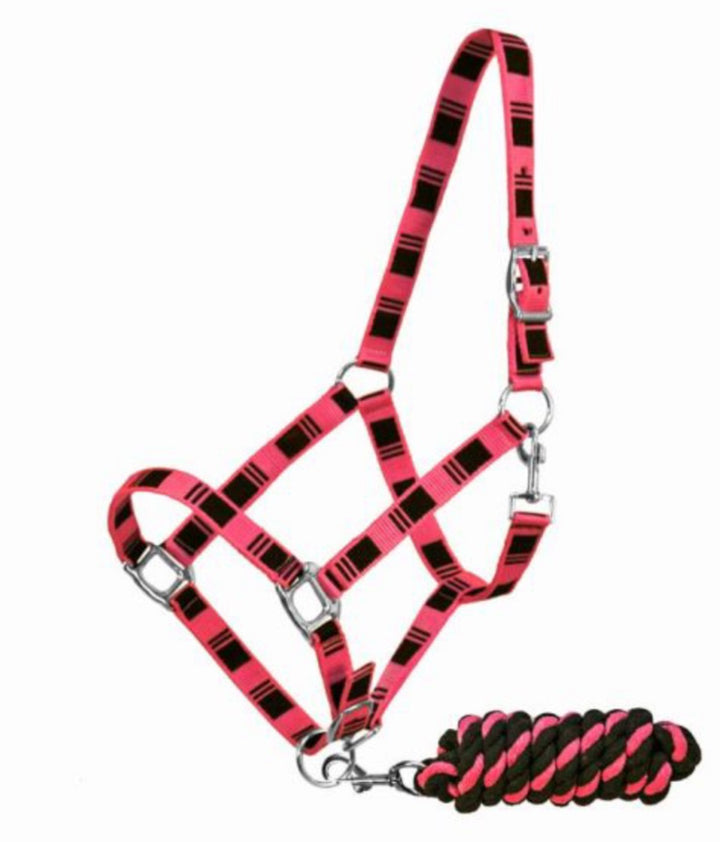 Nylon halter Pink Double C Western Supply
