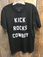 Load image into Gallery viewer, Womens Boyfriend Tee Shirt Kick Rocks Cowboy
