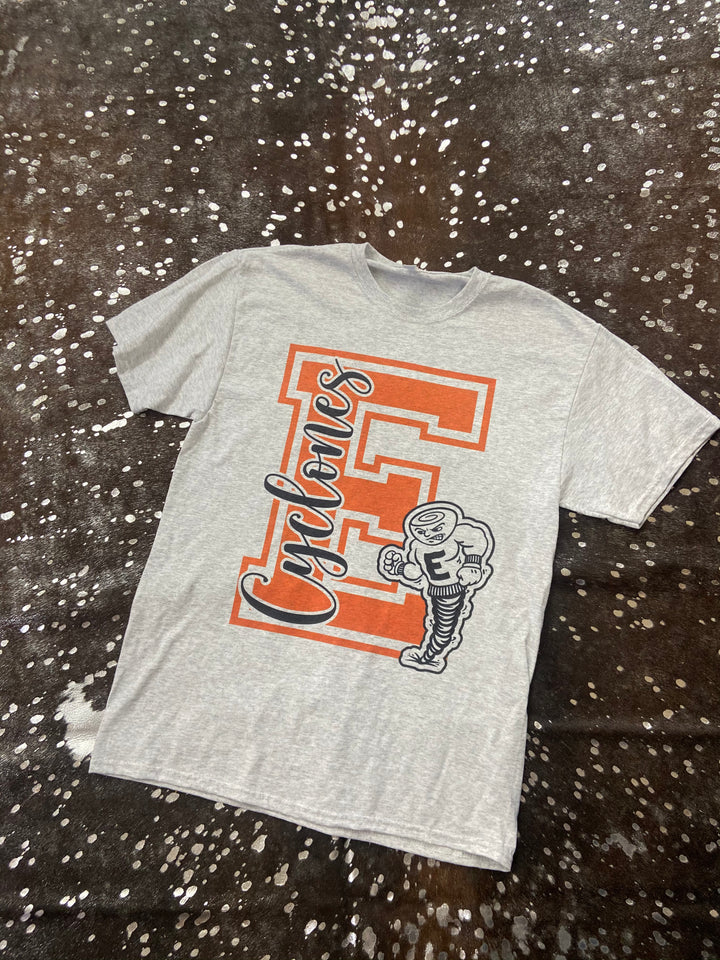 Elizabethton Cy1xwclones T-l,, T-Shirt Light Gray E Cyclones 60% off mom dad grads Tattered Bee Tattered Bee
