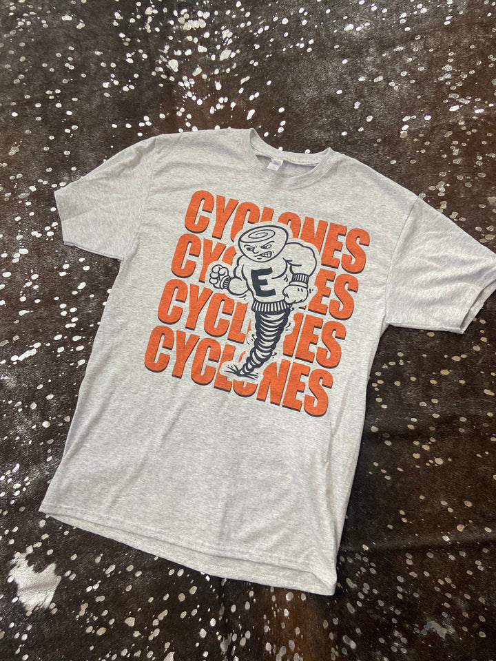 Elizabethton Cy1xwclones T-l,, T-Shirt Light Gray Cyclones X 4 60% off mom dad grads Tattered Bee Tattered Bee