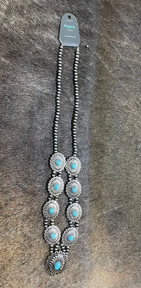 ScornRidge Turquoise Naja Necklace Double C Western Supply