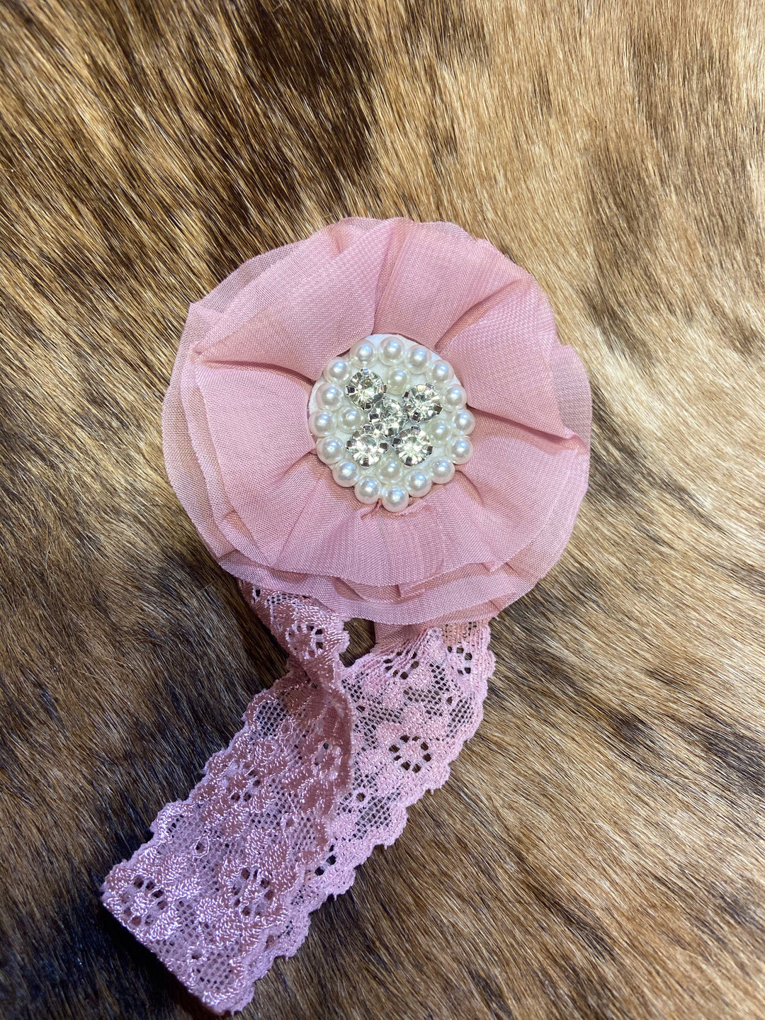 Flower head wrap baby girl Rose gold Double C Western Supply