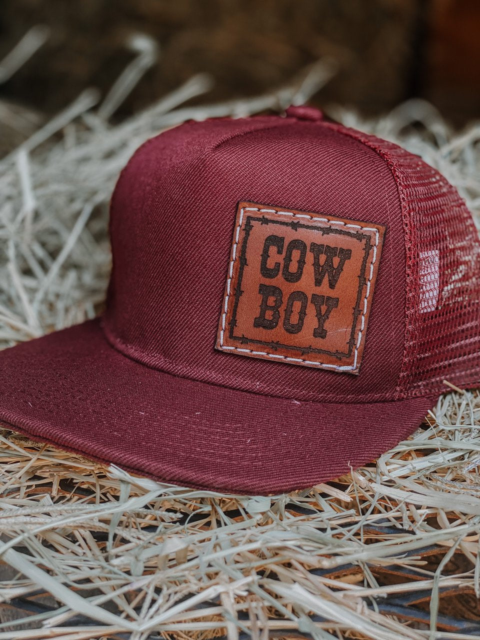 Cowboy Leather Patch Cap cap Double C Western Supply