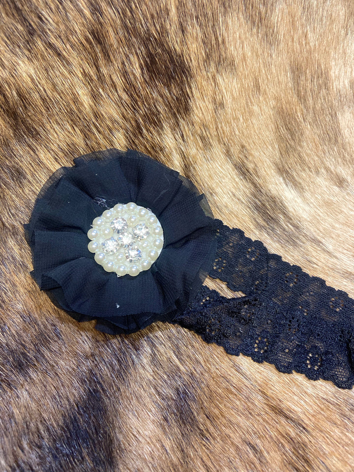 Flower head wrap baby girl Black Double C Western Supply