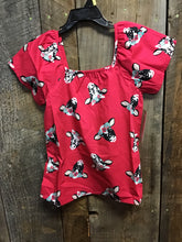Load image into Gallery viewer, Wrangler Girls Pink With Floral Cows Top
