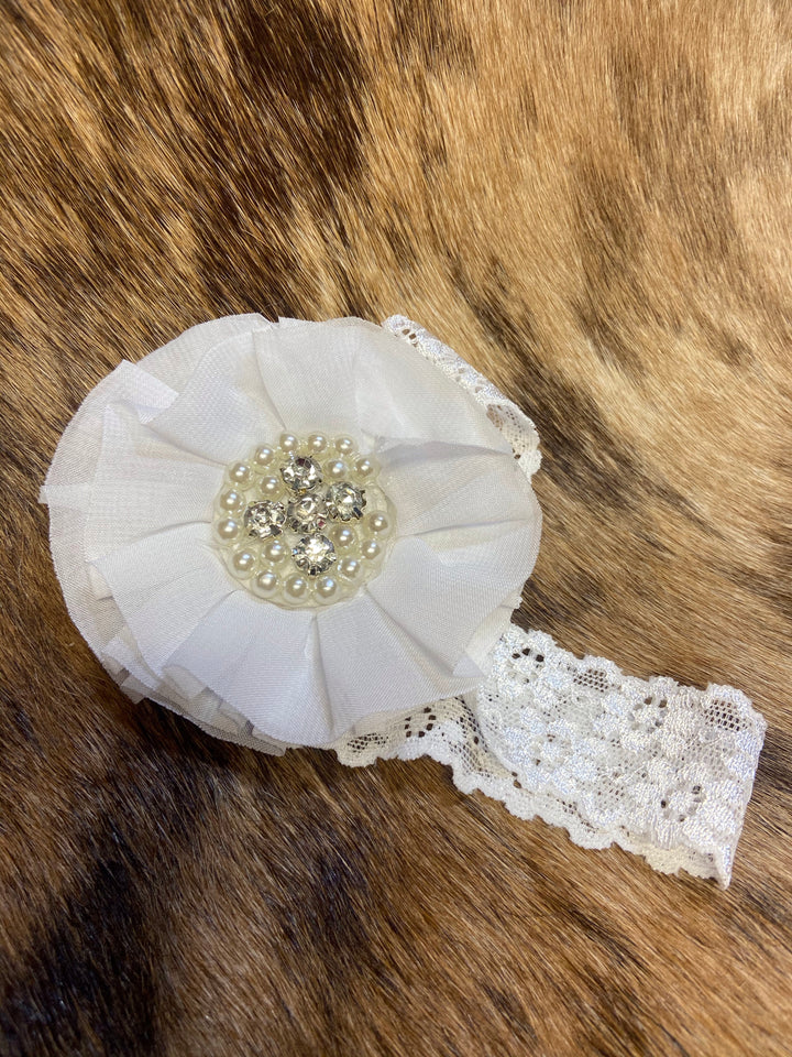Flower head wrap baby girl White Double C Western Supply