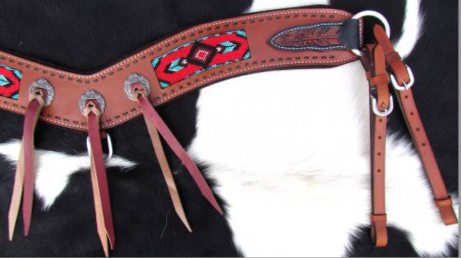 showman beaded navajo tripping collar Double C Western Supply