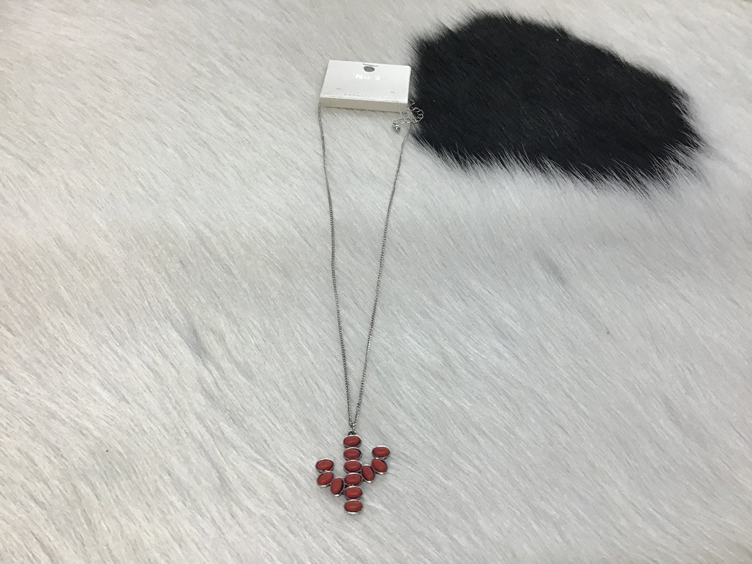 Red Cactus Stone Necklace