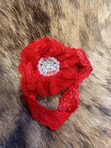 Lace baby girl flower head wrap