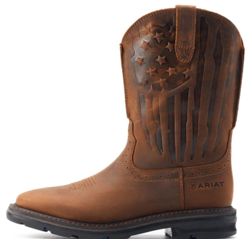 Ariat Men's Sierra Shock Shield Western Boot in Patriotic Brown Men’s Boots ariatfootwear Ariat
