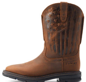Ariat Men's Sierra Shock Shield Western Boot in Patriotic Brown