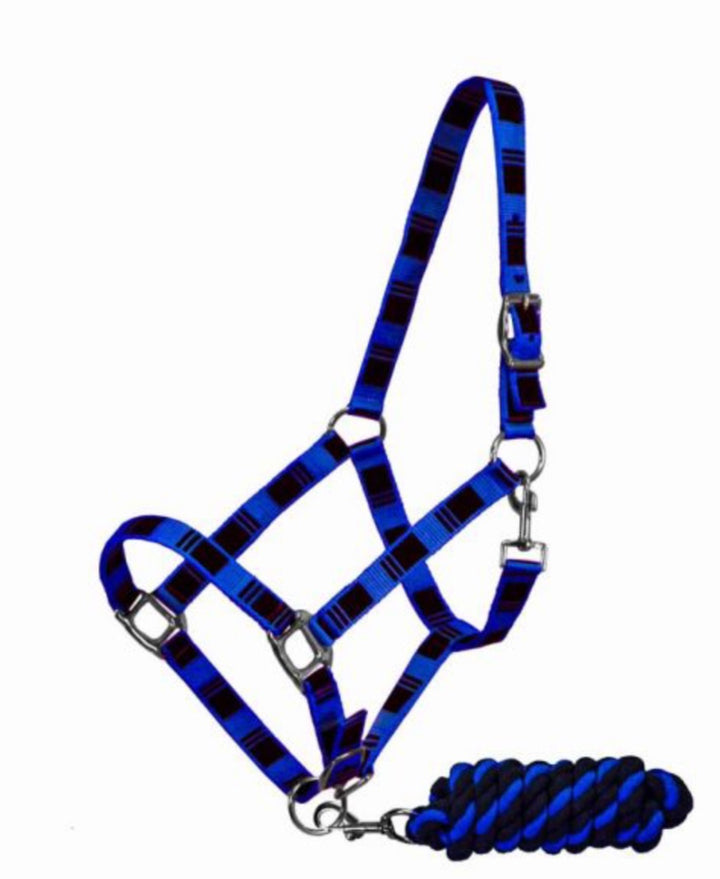 Nylon halter Blue Double C Western Supply
