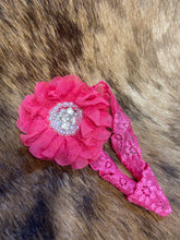 Load image into Gallery viewer, Lace baby girl flower head wrap
