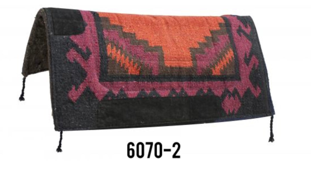 32" x 32" Navajo felt bottom pad Maroon burnt orange Showman