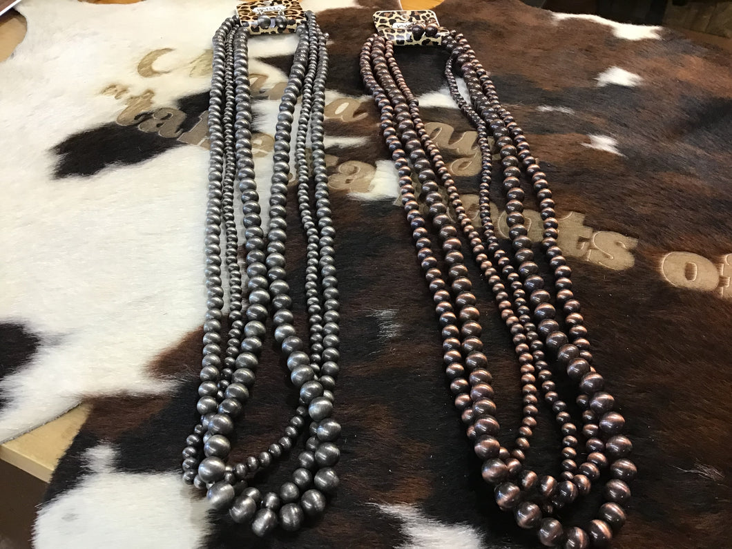 Layered Beaded Necklace W/Earrings