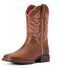Load image into Gallery viewer, Ariat® Youth Girl&#39;s Firecatcher Rowdy Brown Square Toe Boots 10042413
