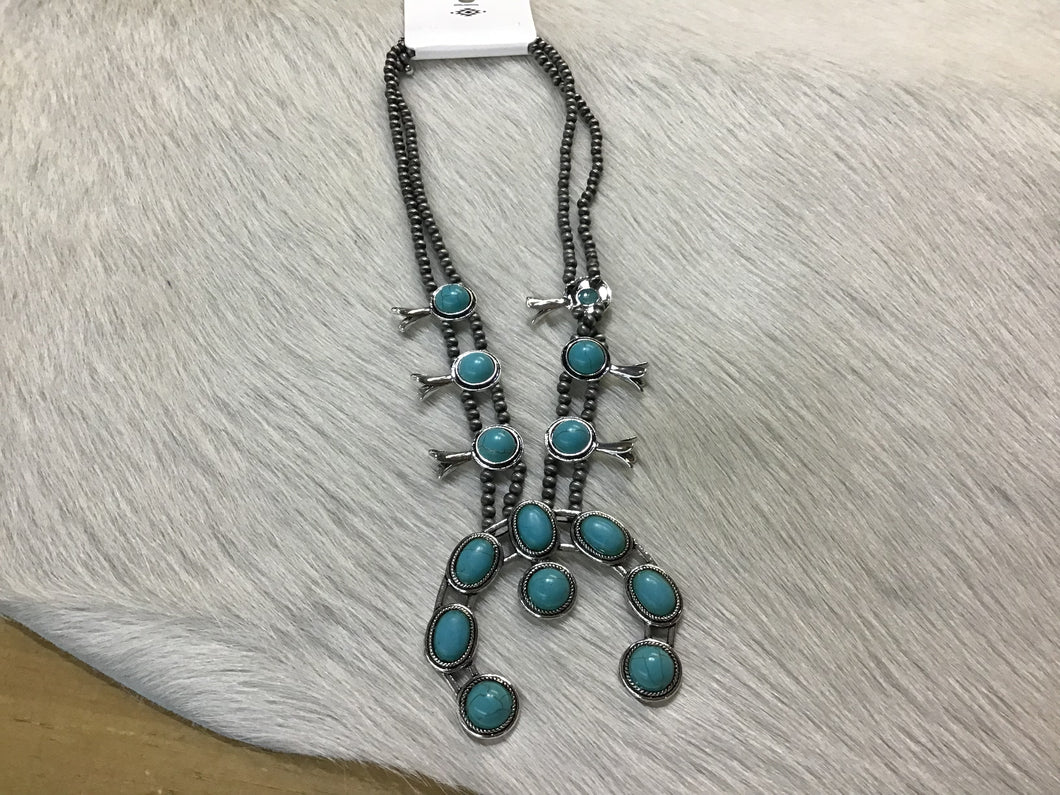 Turquoise Squash Blossom Necklace