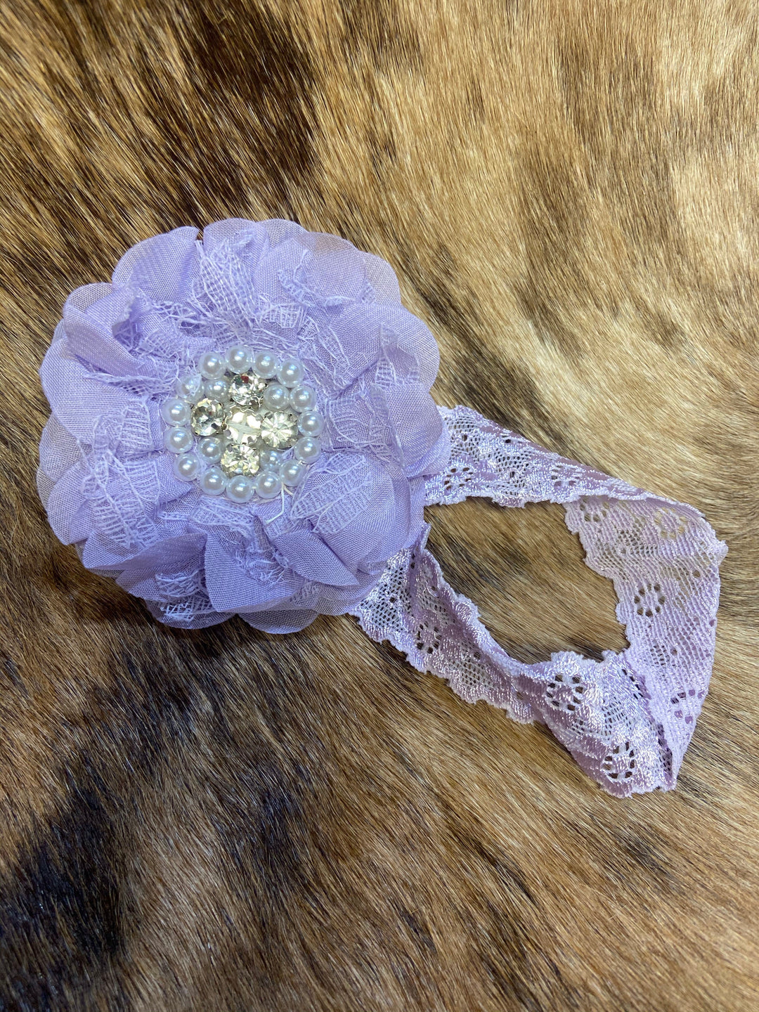 Lace baby girl flower head wrap - Double C Western SupplyDouble C