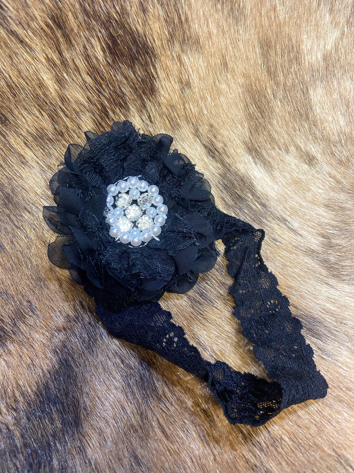 Lace baby girl flower head wrap - Double C Western SupplyDouble C