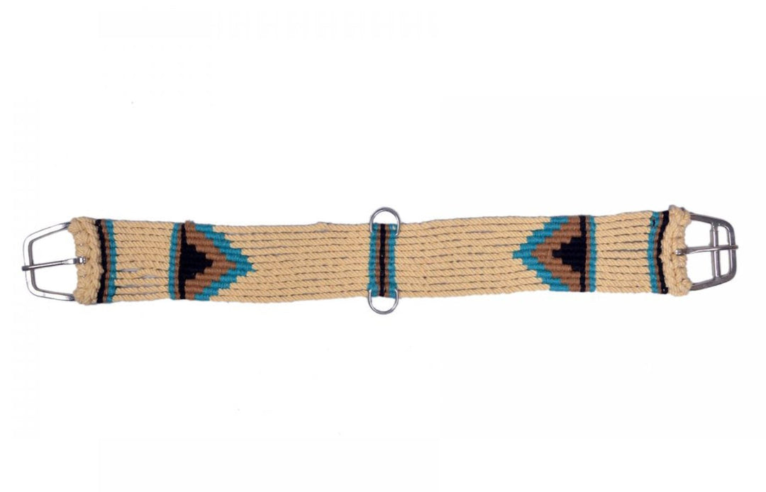 Showman® Mohair straight string girth with Stainless Steel Roller Buckle with Aztec Design - Double C Western SupplyShowman