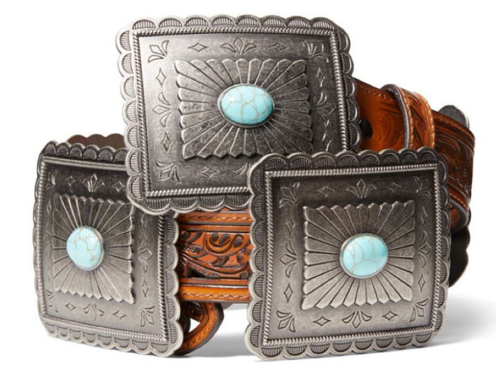 Turquoise Burst Concho Belt - Double C Western SupplyAriat