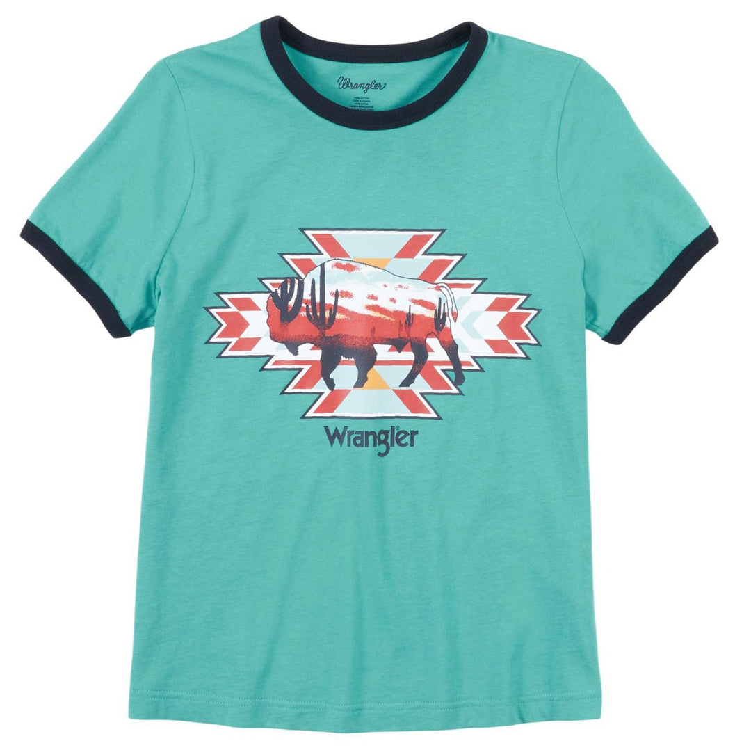 Wrangler® Retro® Graphic Tee - Teal - Double C Western SupplyWrangler